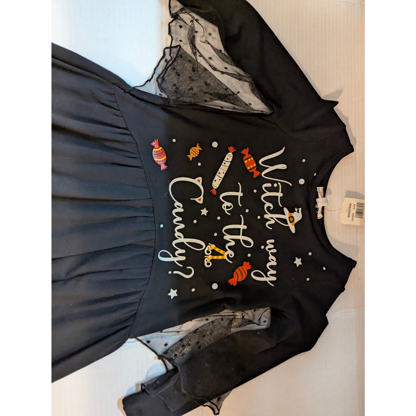 Truly Me Girls Black Witch Way to the Candy Halloween Dress Size 4 NWT
