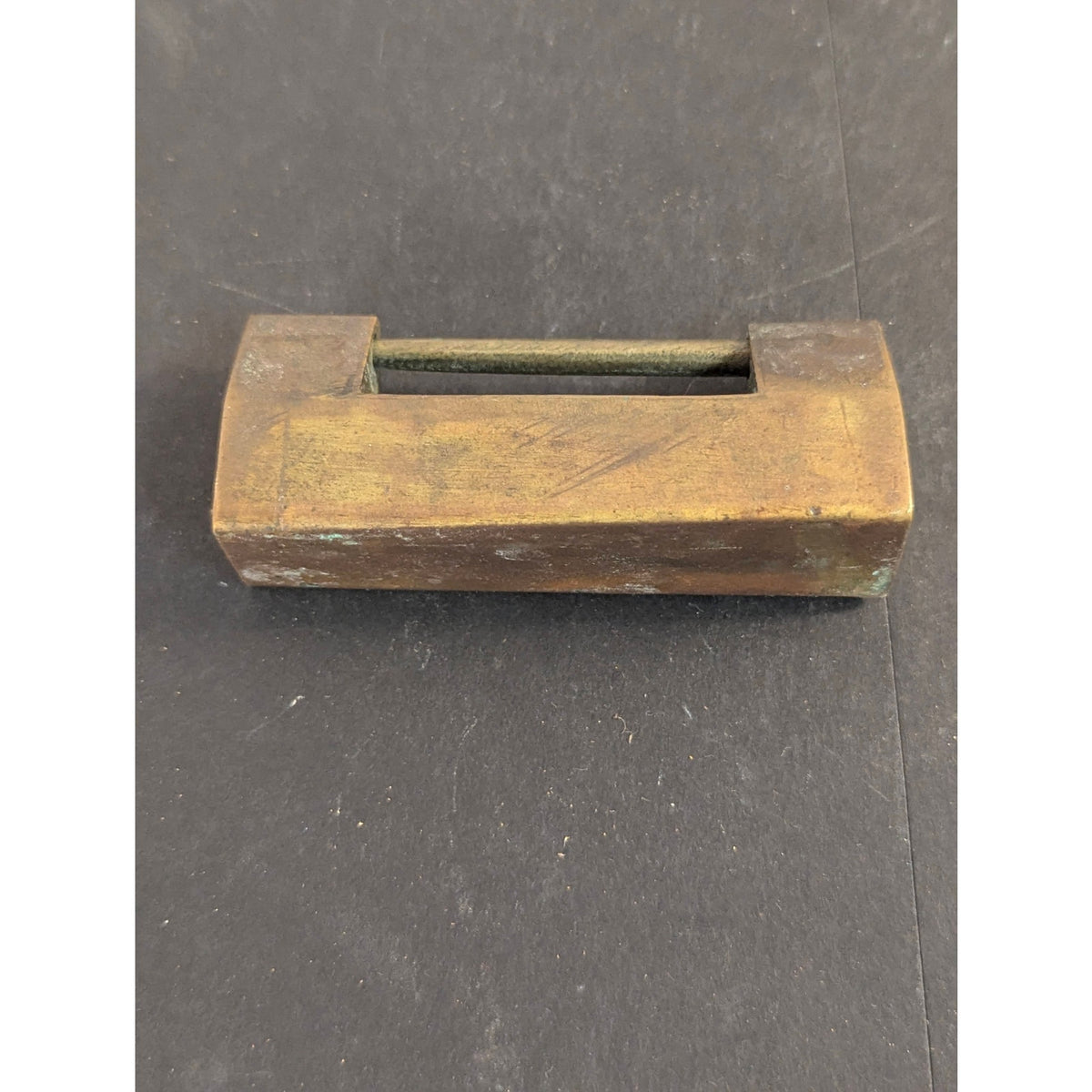 Antique Vintage Chinese Brass Padlock Lock Folding Key Barrel Box Trunk Cabinet