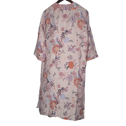 DR2 Rainn PINK Floral Kimono small / Extra Small NEW Open Front Knee Length New