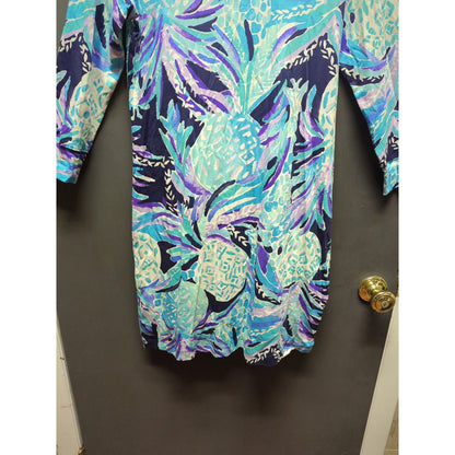 Lilly Pulitzer Hollee shift dress MEDIUM "Alotta Colada" print keyhole back