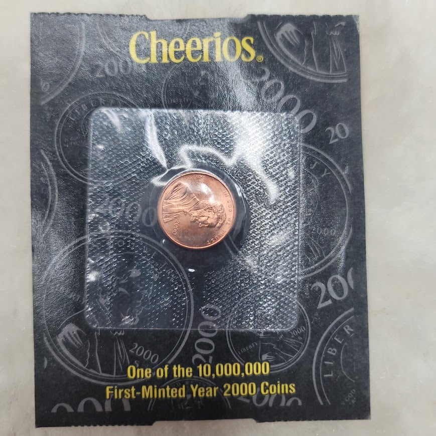 Vintage 2000 Cheerios Lincoln Cent Penny Sealed COA Millennium Lot of 2