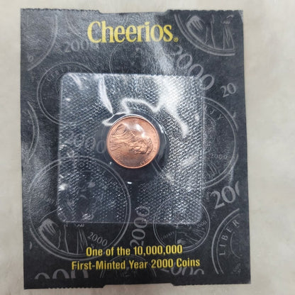 Vintage 2000 Cheerios Lincoln Cent Penny Sealed COA Millennium Lot of 2