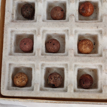 Antique German Handmade Clay Marbles Bulk Job Lot of 36 Player Size 9/16" #H4