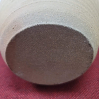 Art Pottery 16.5" Earthtones Vase Signed Steve Burrow 1990 Tan Cream Black