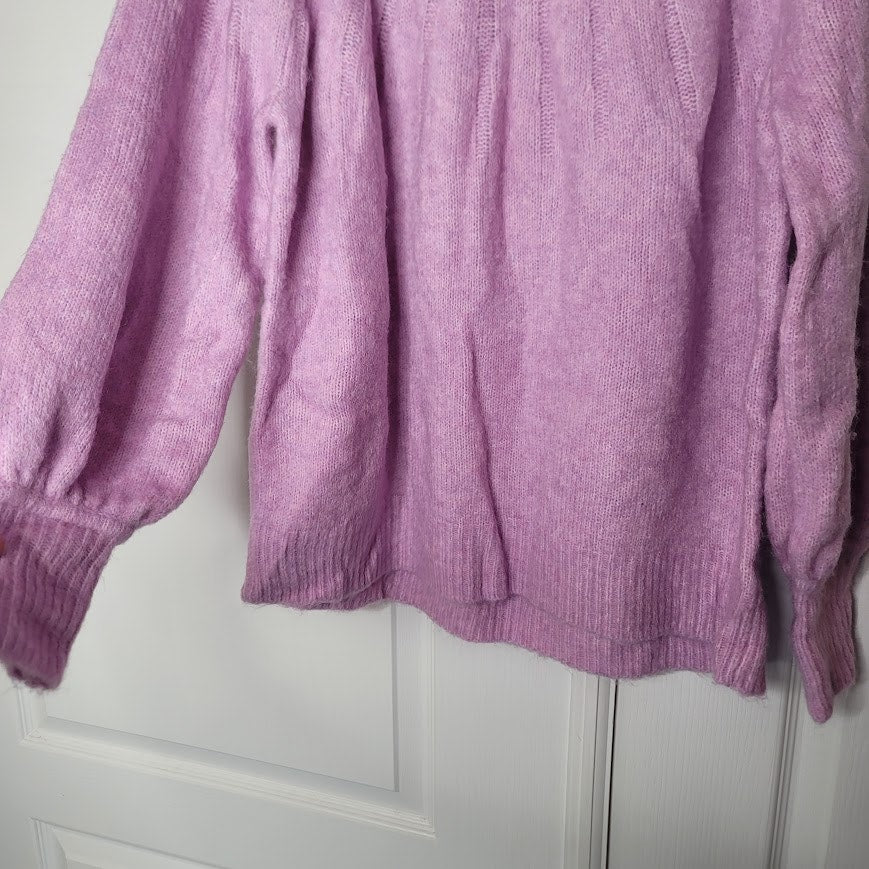 NEW Caslon Size XL Crew Neck Pink Tulle Knit Pullover Sweater