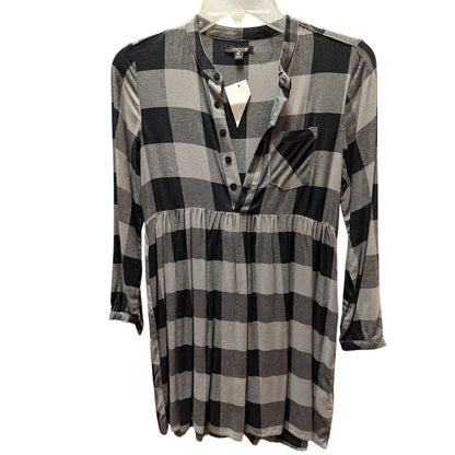 Joe's buffalo plaid Size Girls Medium 8-10 Tunic Dress 1/2 button up NEW casual
