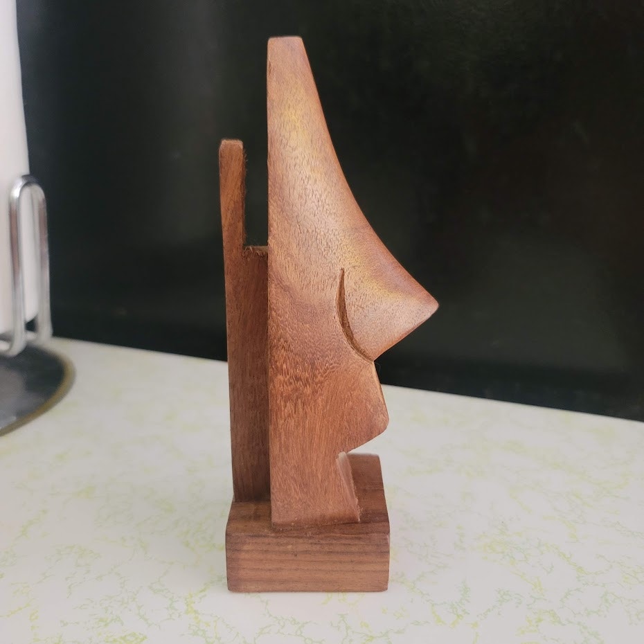 Nose Shaped Wooden Glasses Rest Holder Storage Funny Statue Face Wood Handmade
