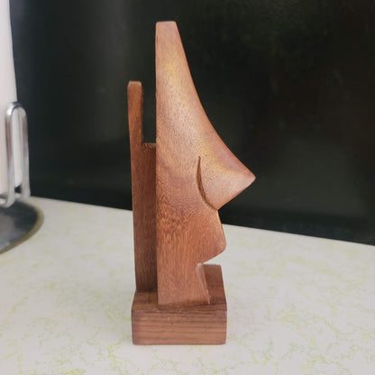 Nose Shaped Wooden Glasses Rest Holder Storage Funny Statue Face Wood Handmade