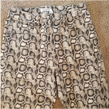Good American Good Legs Snake-Print Skinny Jeans - size 12/31