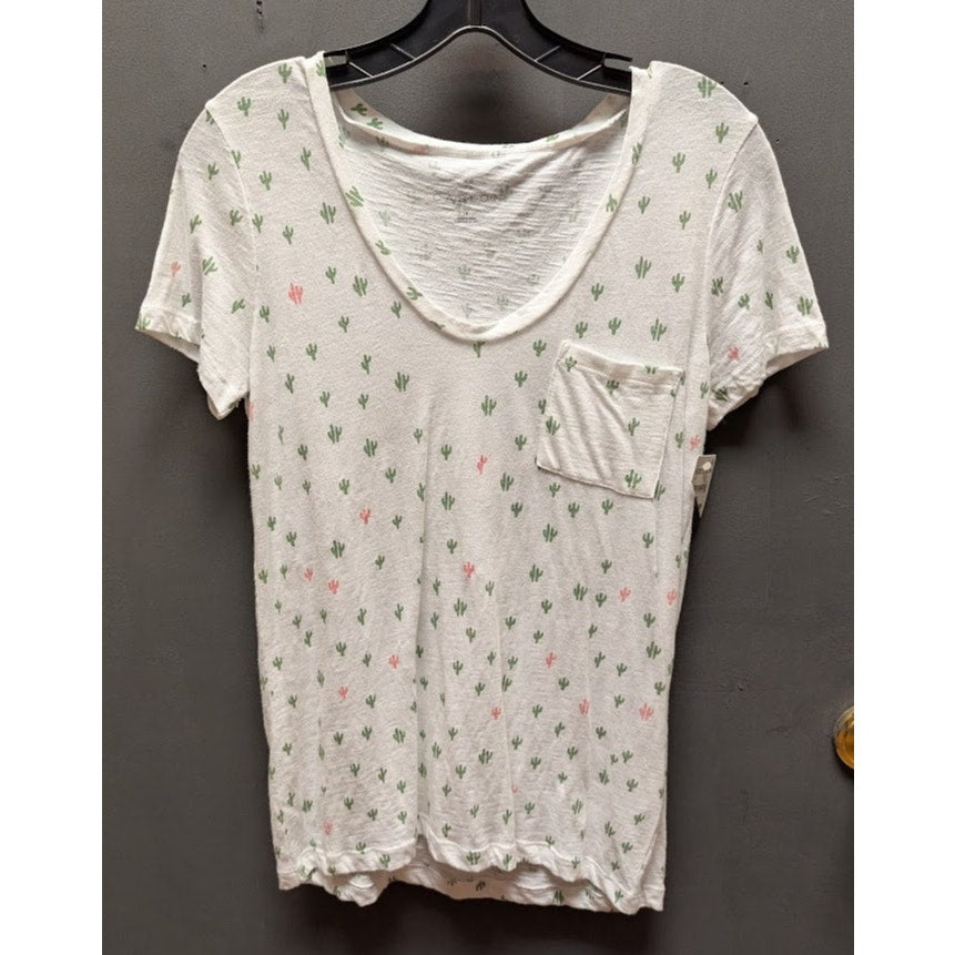 Caslon Size Small Cactus graphic short sleeve casual Tshirt TEE