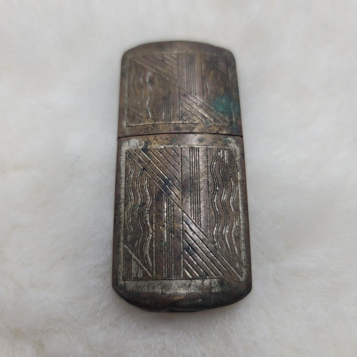 Vintage WWI WWII Military Trench Art Style Slide Sleeve Pocket Lighter Antique