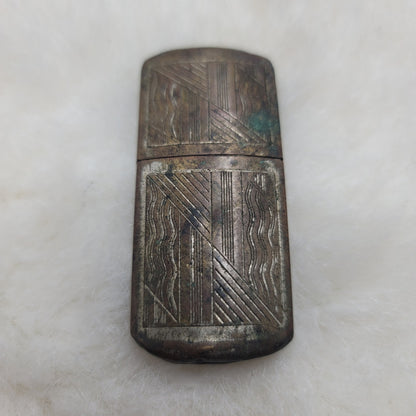 Vintage WWI WWII Military Trench Art Style Slide Sleeve Pocket Lighter Antique