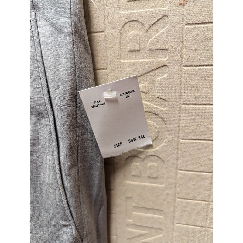 Vince Camuto Size 34" waist 40" Inseam Mens Flat Front Gray Wool Dress Pants