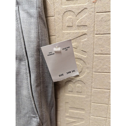 Vince Camuto Size 34" waist 40" Inseam Mens Flat Front Gray Wool Dress Pants