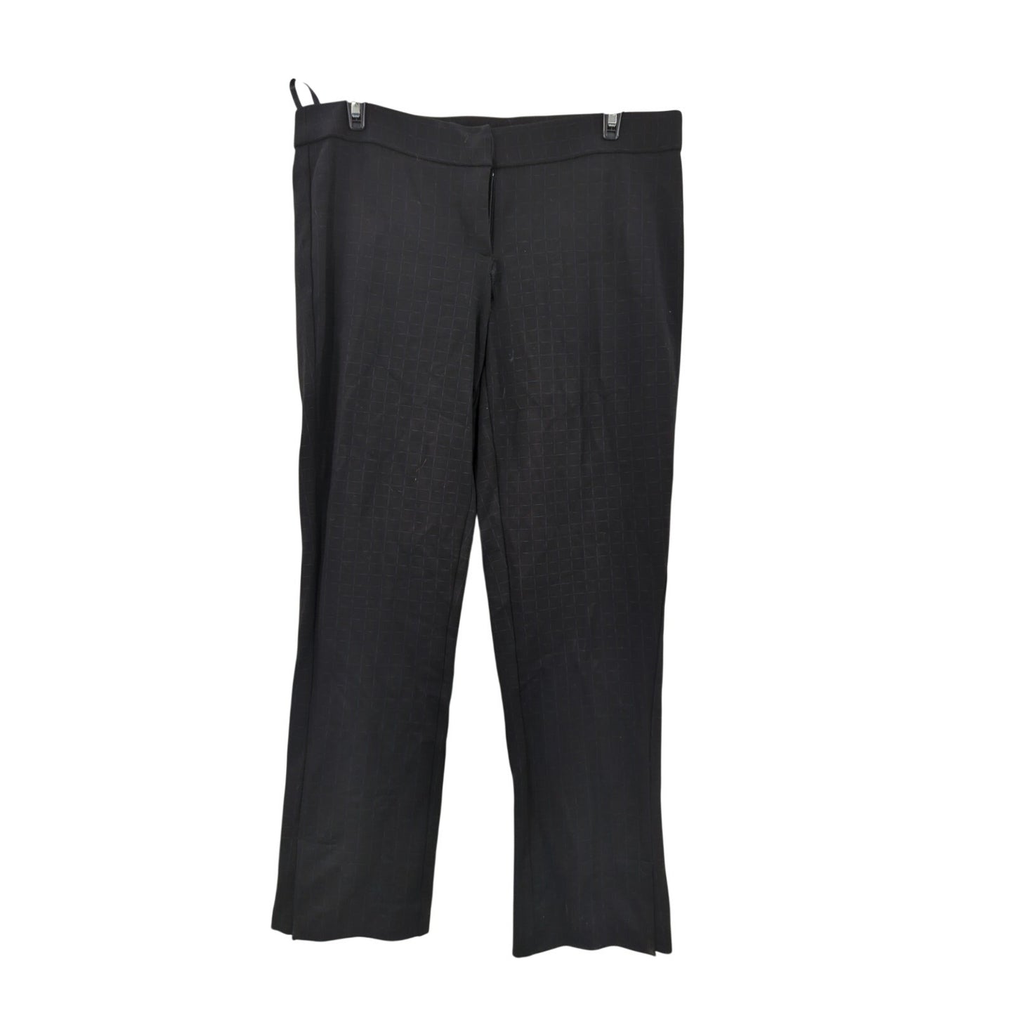 Amanda + Chelsea Women's Charcoal Gray Blue Check Flat Front Dress Pants 4