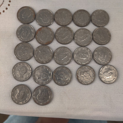 Ecuador 1 Sucre 1981 Nickel Clad Steel Coins Bulk Collection Lot of 22