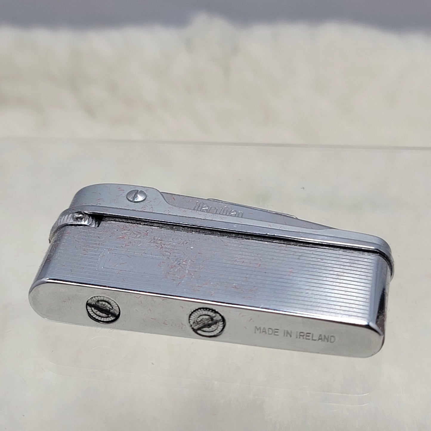 Vintage Maruman Chrome Pocket Lighter Box Ireland Mid-Century Modern Minimalist