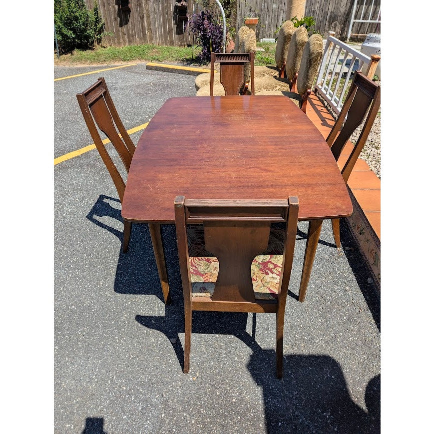 SECONDHAND SANDIES: MCM 1960s Dining Table with 4 Chairs and leaf. wood