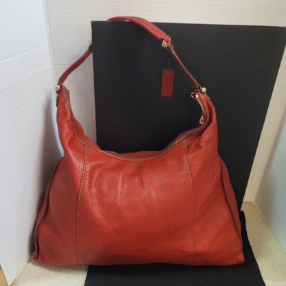 Vintage Liz Claiborne Red / burnt orange NICE Leather Hobo Shoulder Bag
