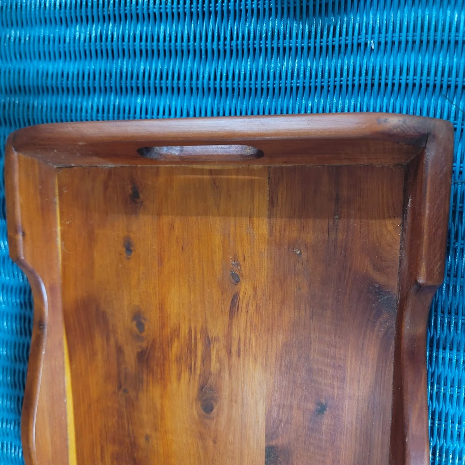 Handmade yew Wood double handle serving tray 13" x 26"  Crafted Gerald Jeffcoat
