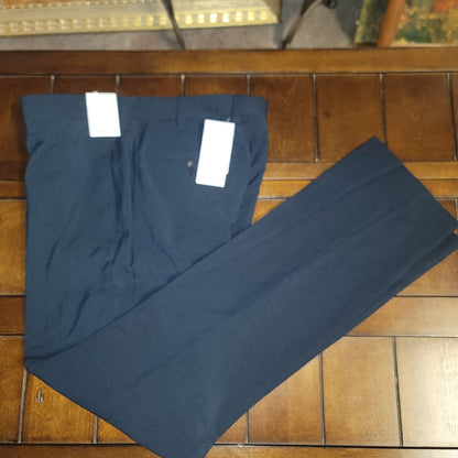 Nordstrom Rack Men Navy Flat Front Pants Slacks Dress Trouser 34" x 32" Trim Fit