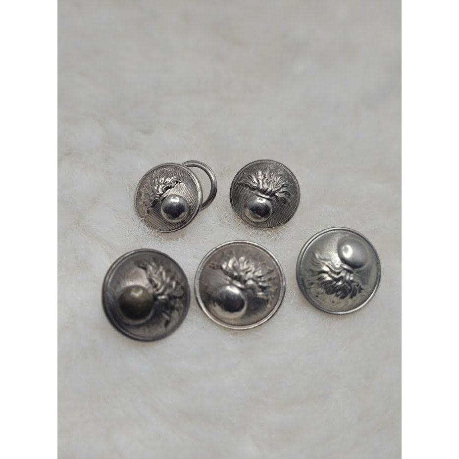Lot of 6 Antique French Flaming Grenade Buttons Gendarmerie & National Guard