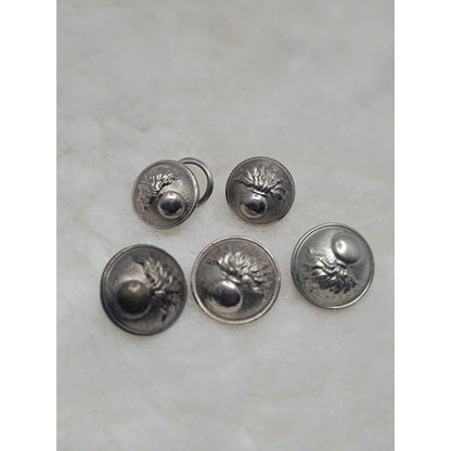 Lot of 6 Antique French Flaming Grenade Buttons Gendarmerie & National Guard