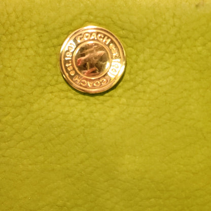 COACH Chelsea Y2K W Green Shoulder Bag Suede Carmel Leather Vintage Flap Front