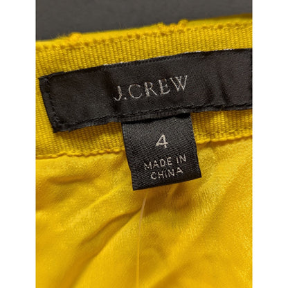 J. Crew Eyelet Yellow Style AK111 Skirt  Size 4 casual summer pockets scalloped