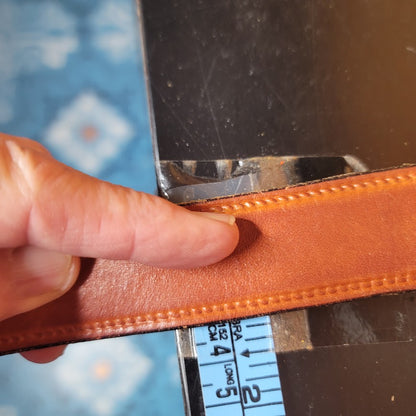 Dickies Brown Top Grain Cowhide Leather Belt Size 38 Heavy Duty Work