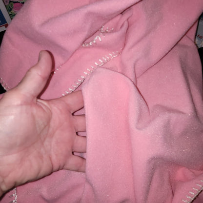 Vintage Vassarette Pink Velour Long Bathrobe Robe Small/Medium Whipstitch Detail