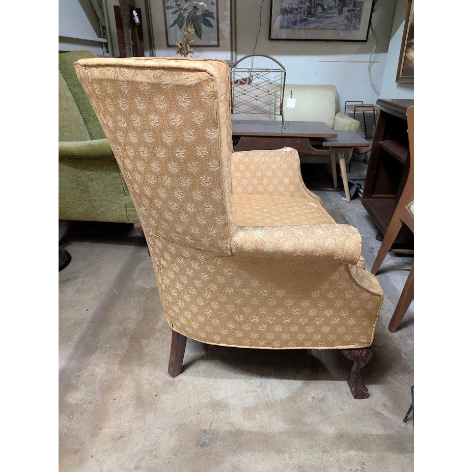 SECONDHAND SANDIES: gold fabric wingback chair VINTAGE