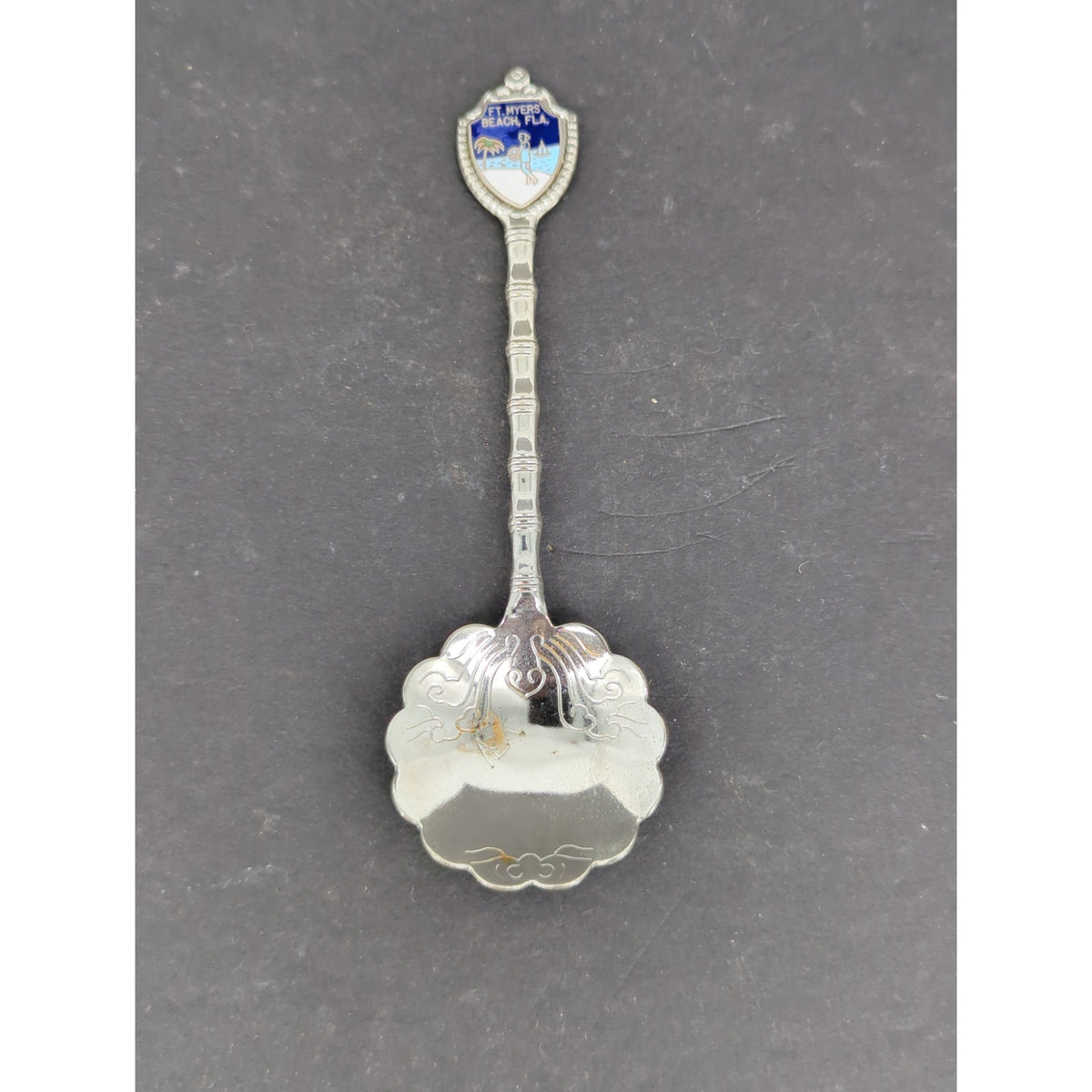 Vintage Souvenir Collector Spoon St. Marys Alberta Enamel Top Scalloped