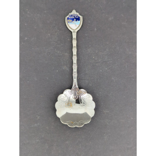 Vintage Souvenir Collector Spoon St. Marys Alberta Enamel Top Scalloped