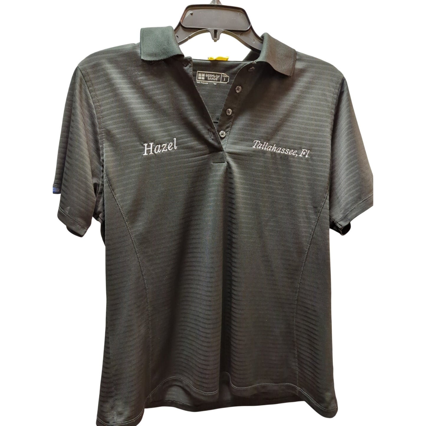 Vintage bowling shirt Bermuda Size Large Embroidered Hazel Brown Collared
