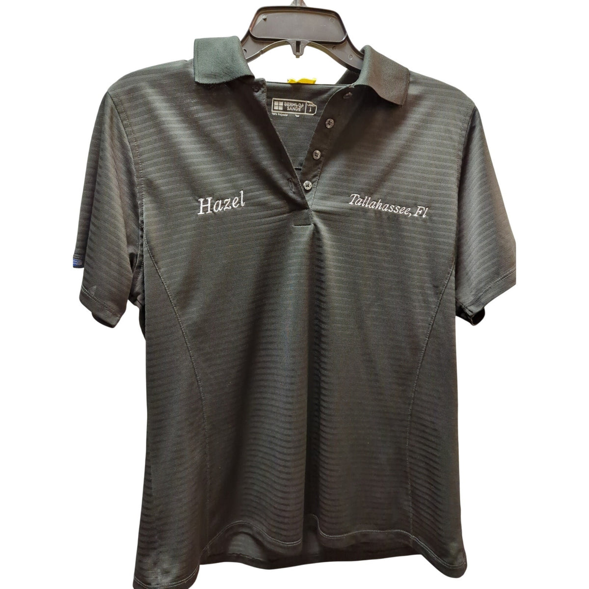 Vintage bowling shirt Bermuda Size Large Embroidered Hazel Brown Collared