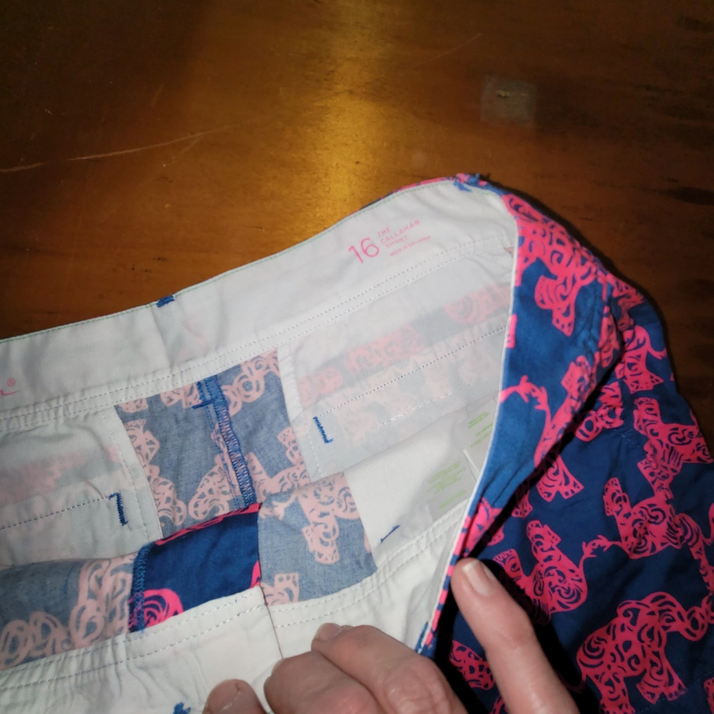 Lilly Pulitzer Size 16 Callahan Shorts "Pack Your Trunk" Pink Elephant Resort
