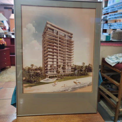 Vintage 1980s Architecture Rendering The Waterford Condo Jacksonville Florida