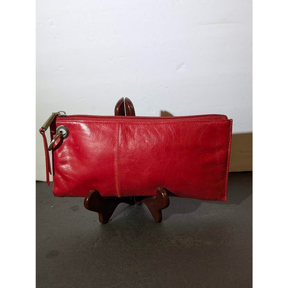 Hobo Alice Red Smooth Leather Zip Wallet Wristlet Clutch Y2K Boho Minimalist