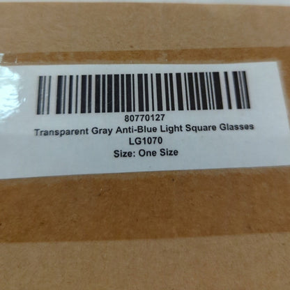 8082 Eyeglass Frames transparent blue anti blue light square glass black LG1070