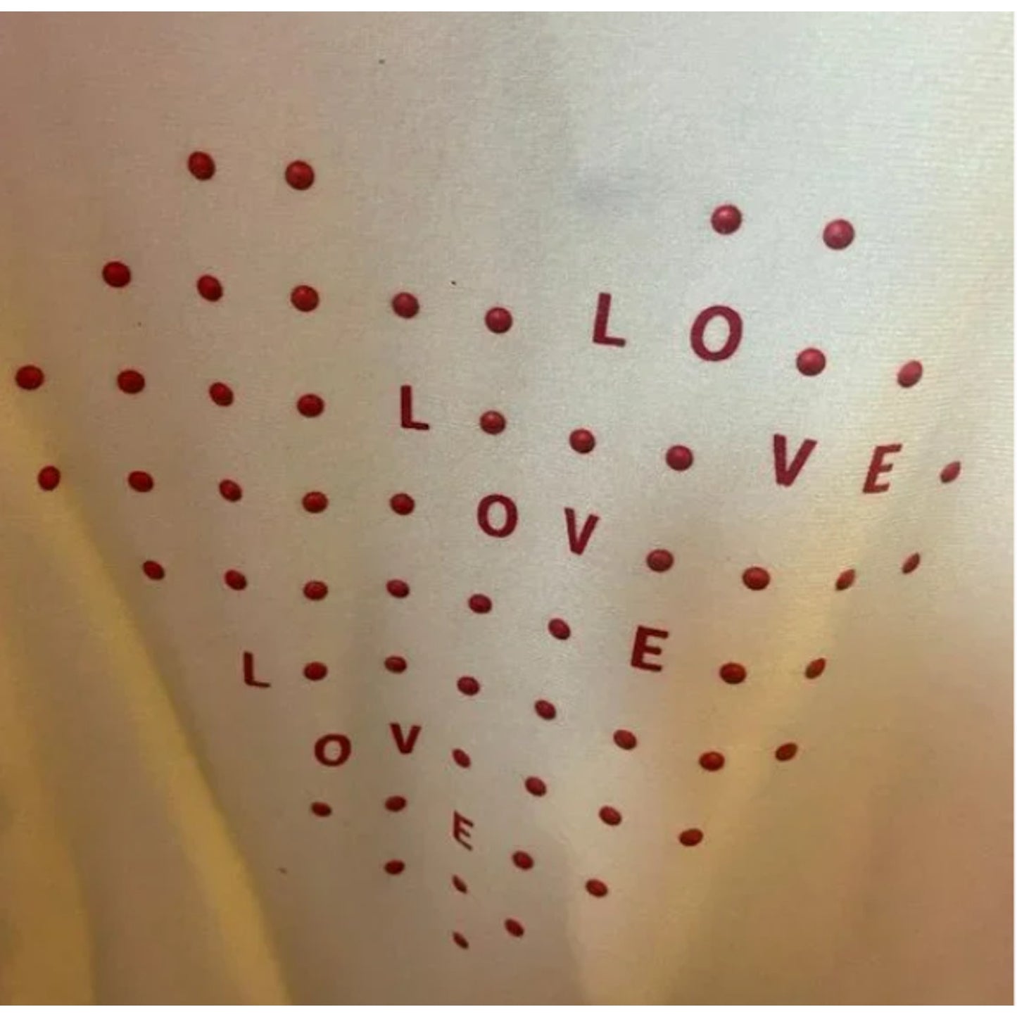 Chelsea & Theodore Love sweater (New) X-SMALL HEART long sleeve snow globe red
