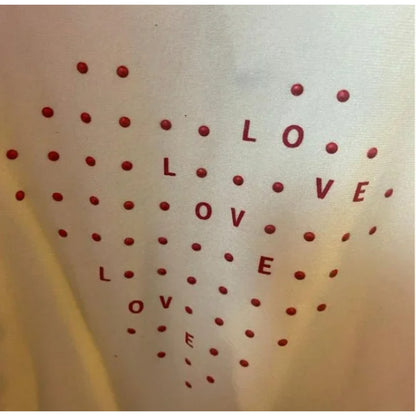 Chelsea & Theodore Love sweater (New) X-SMALL HEART long sleeve snow globe red