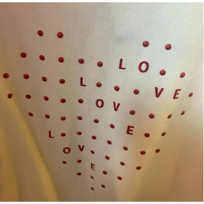Chelsea & Theodore Love sweater (New) X-SMALL HEART long sleeve snow globe red
