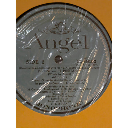 Vintage Bellini I Puritani Callas Di Stefano Angel CL-3502 Mono 3-LP Box Set
