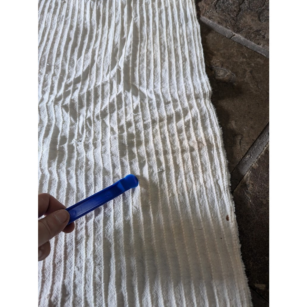 Vintage cream yellow pink blue Baby chenille crib  blanket FAIR condition Cutter