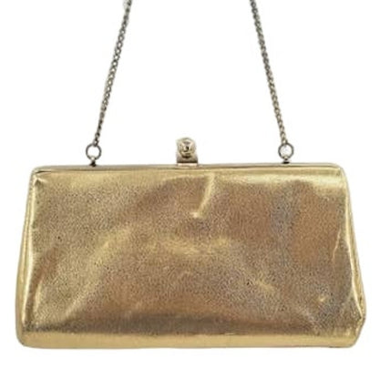 vINTAGE goldtone clutch with metal chain formal fancy SPARKLY GLITTER