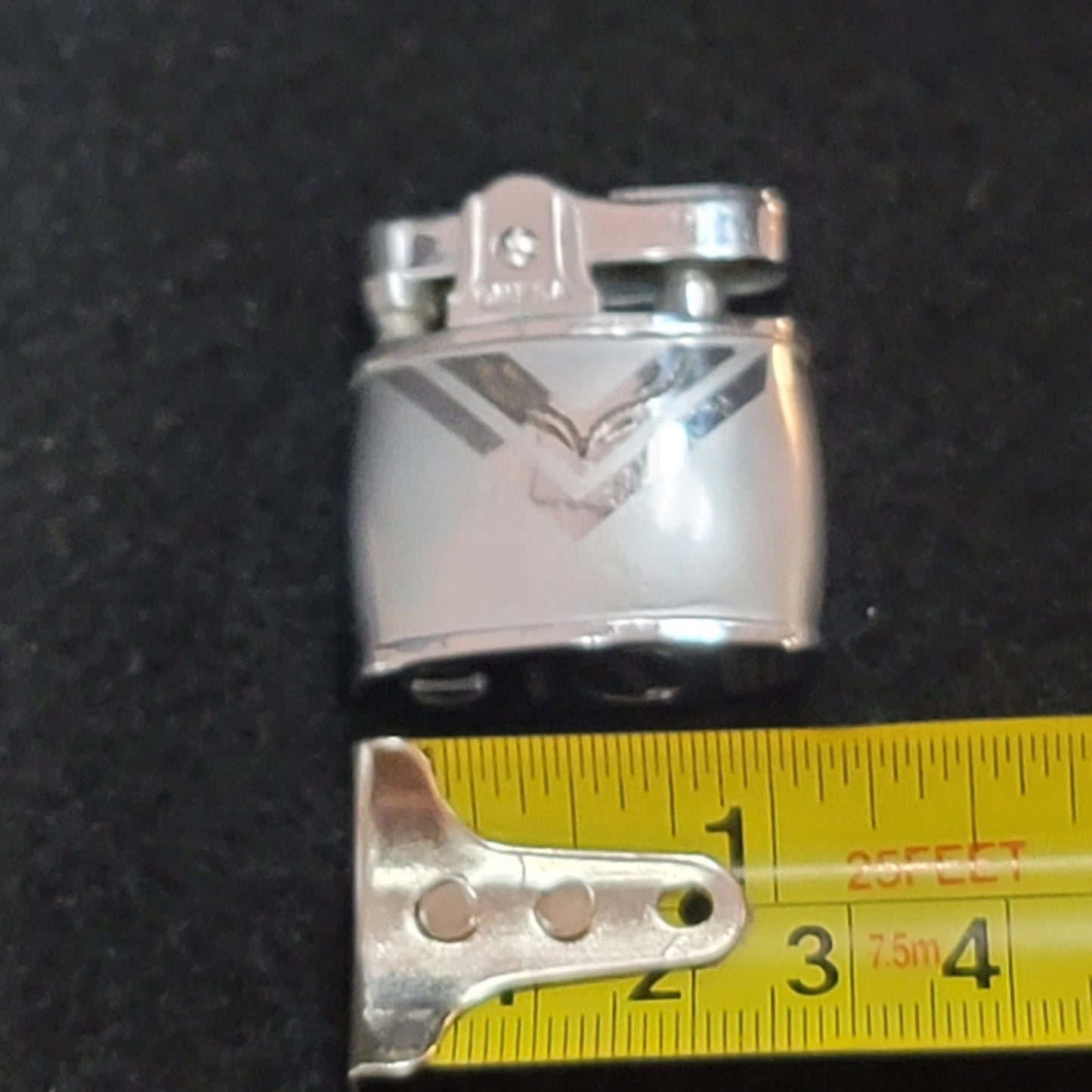 Vintage OMEGA Easy Style Collectible Mini Lighter Silver Chrome MCM Art Deco