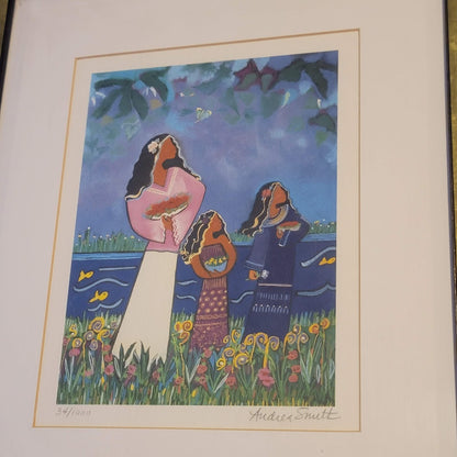 Andrea Smith 16"  x 14" Giclee Walking in Gratitude #34/1000 LahainamMaui Hawaii