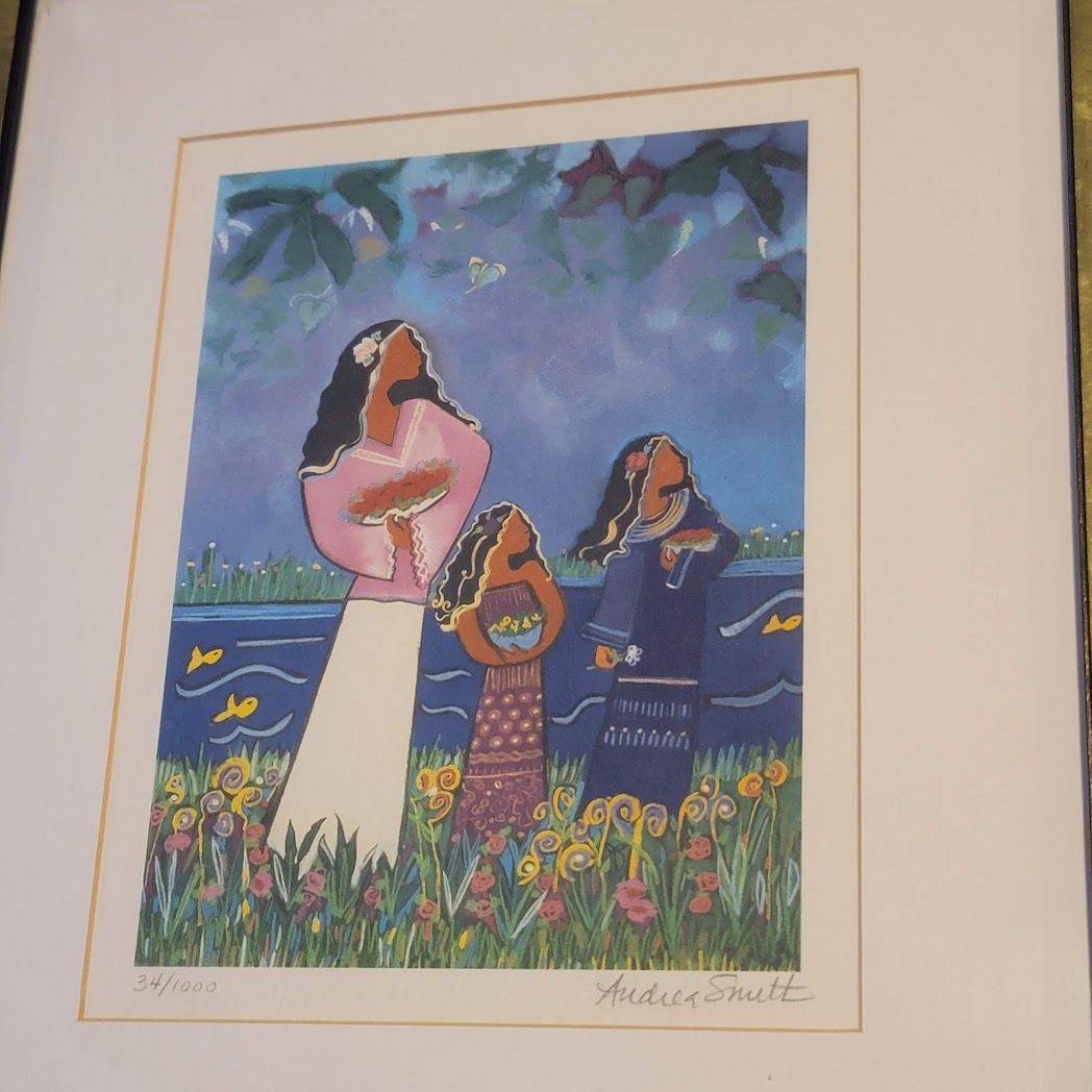 Andrea Smith 16"  x 14" Giclee Walking in Gratitude #34/1000 LahainamMaui Hawaii