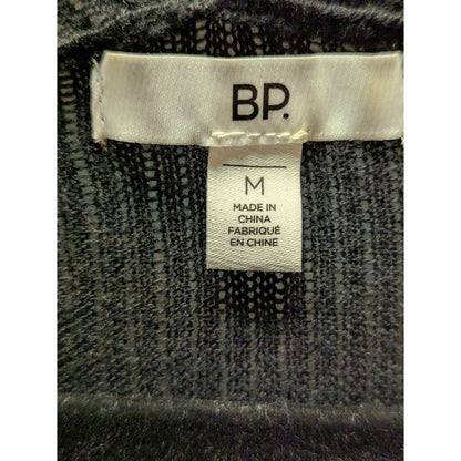 BP. Size medium long sleeve Black charcoal Cowl neck ribbed cotton blend Casual